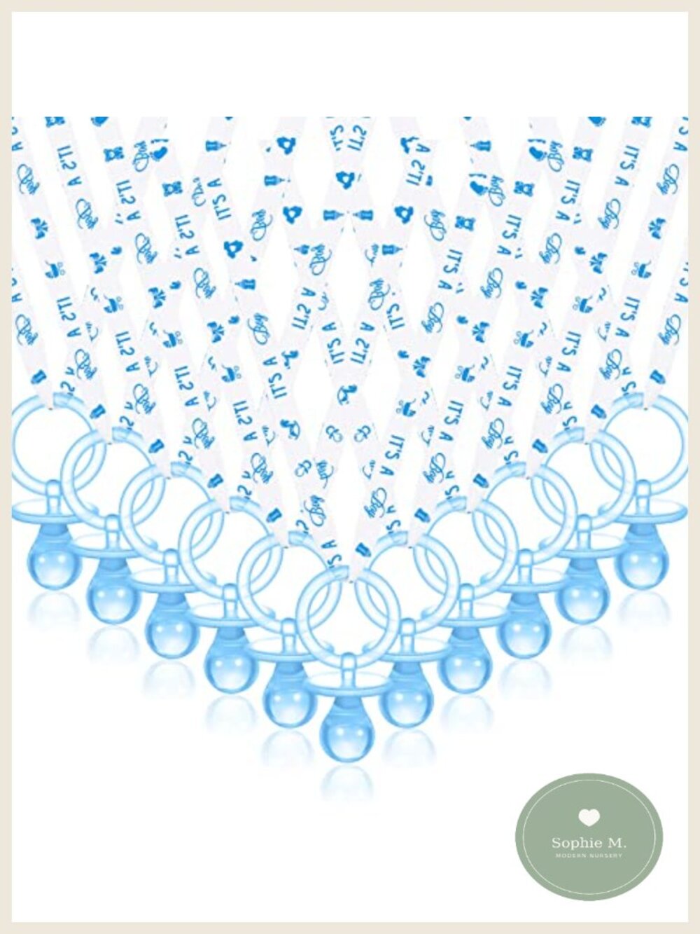 60 Pc Acrylic Pacifier Necklace Baby Shower Party Favors